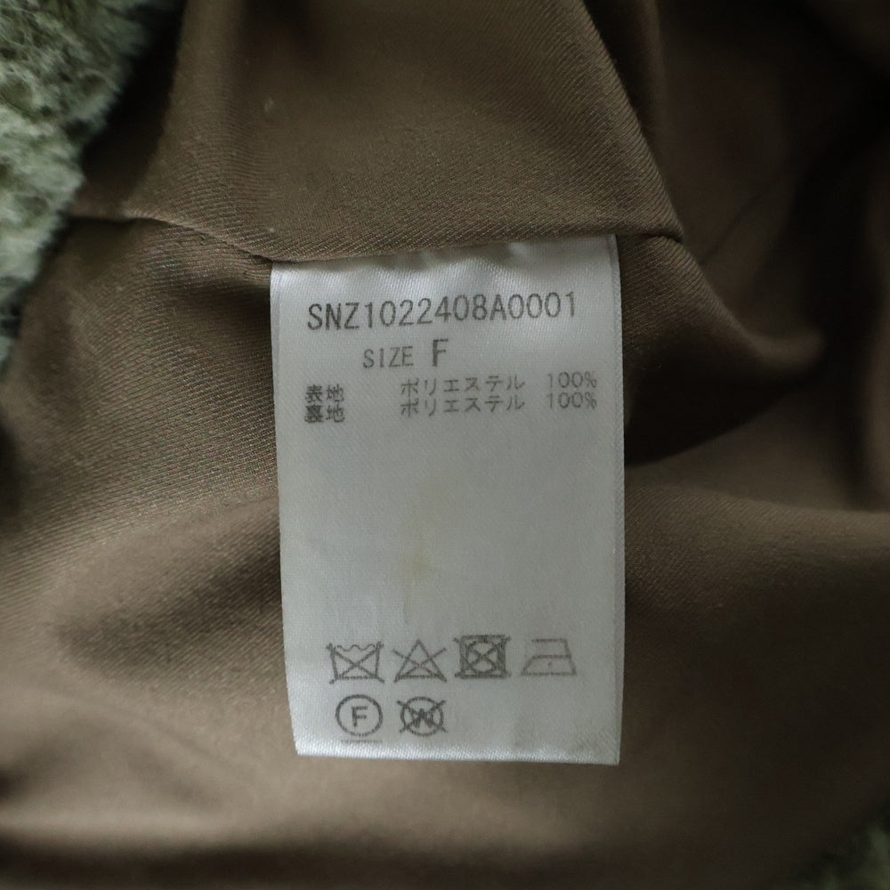 NO BRAND(ノーブランド) レディース フェイクファー ブルゾンジャケット グリーン SNZ1022408A0001