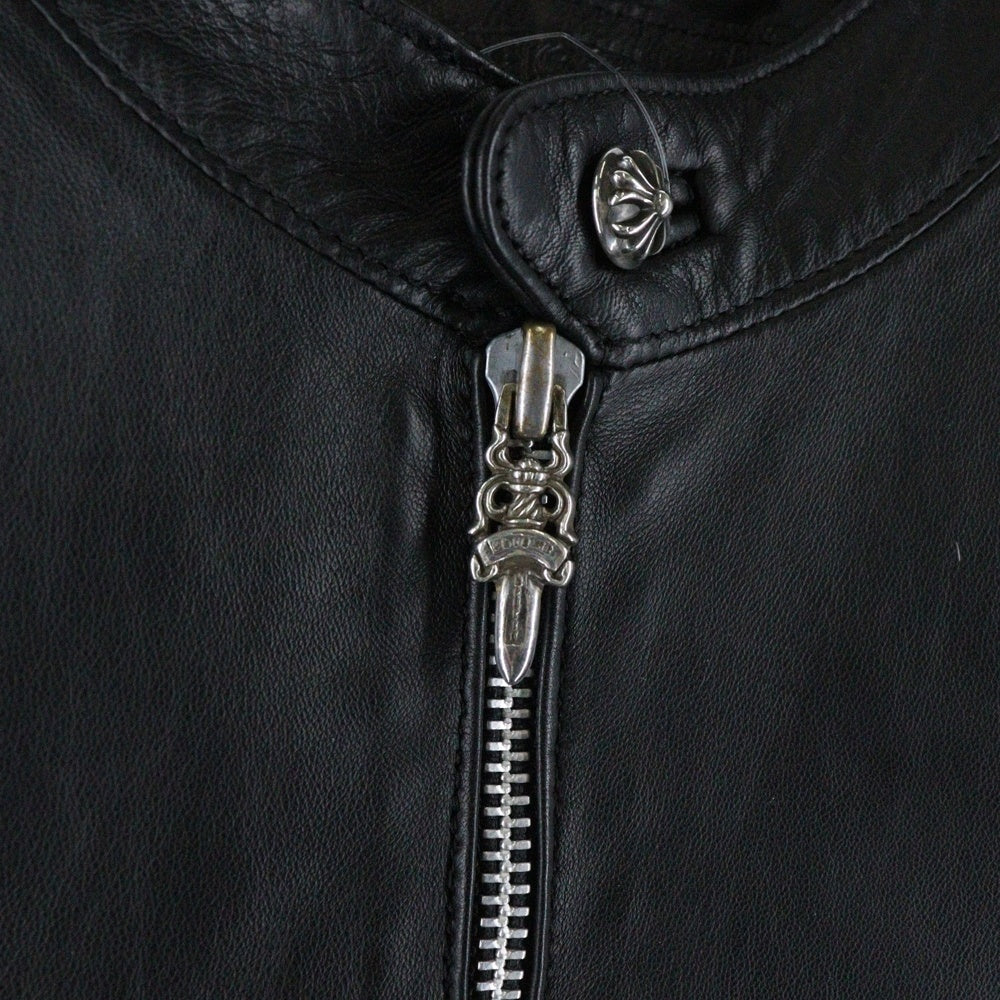 CHROME HEARTS(クロムハーツ) EZ RIDER イージーライダー ダガーハーフジップレザージャケット ブラック/シルバー
