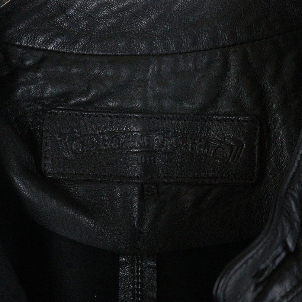 CHROME HEARTS(クロムハーツ) EZ RIDER イージーライダー ダガーハーフジップレザージャケット ブラック/シルバー