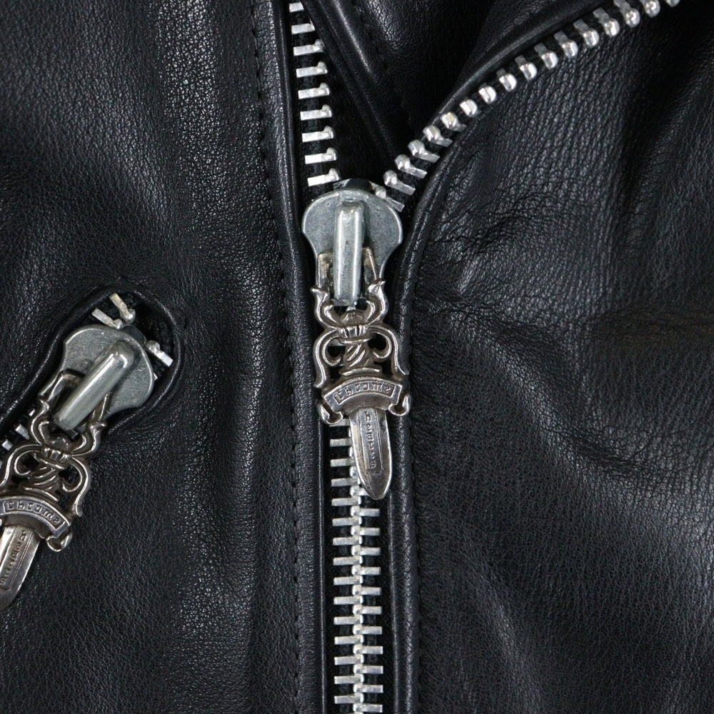 CHROME HEARTS(クロムハーツ) JJ DEAN ダガージップライダース ラージクロス レザージャケット ブラック