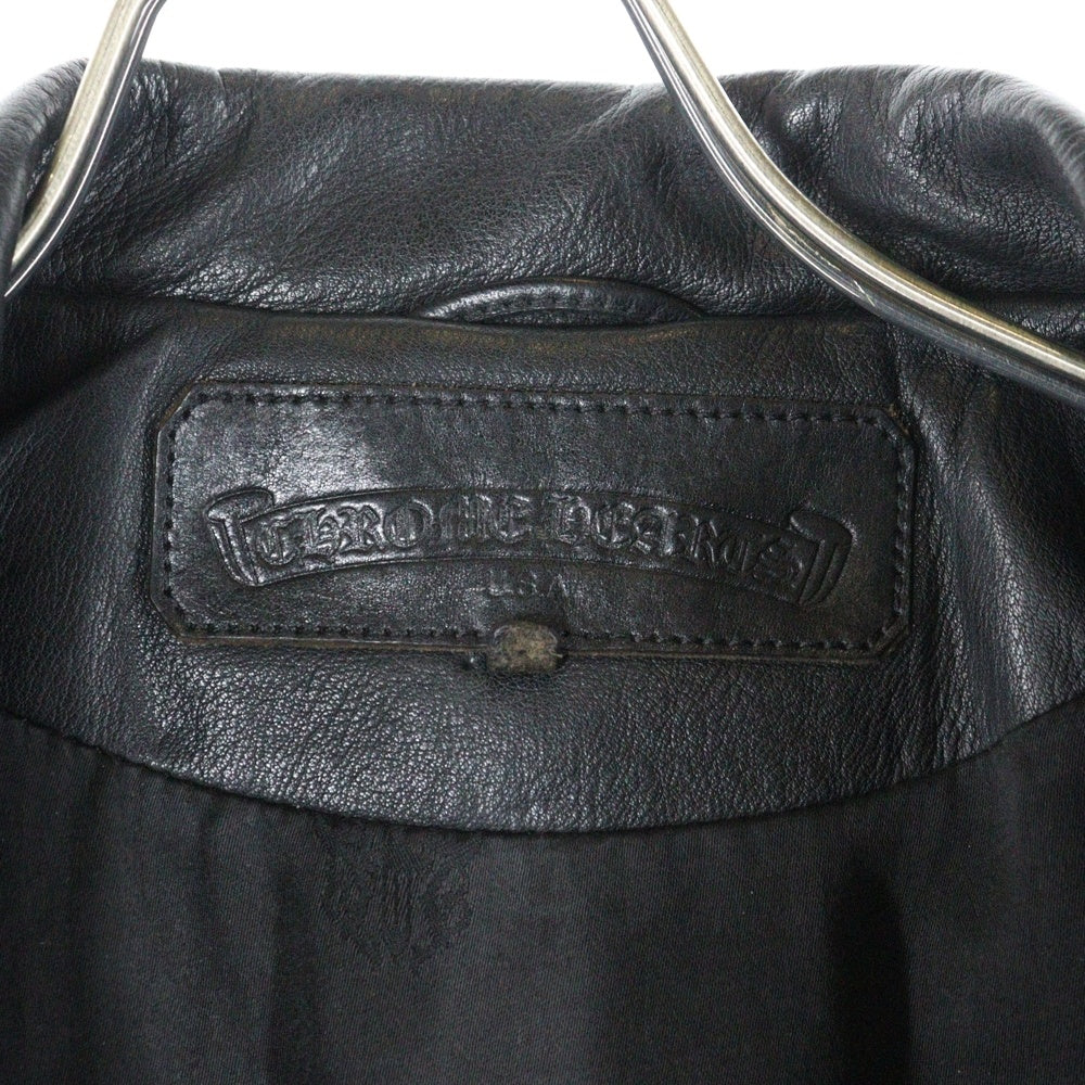 CHROME HEARTS(クロムハーツ) JJ DEAN ダガージップライダース ラージクロス レザージャケット ブラック