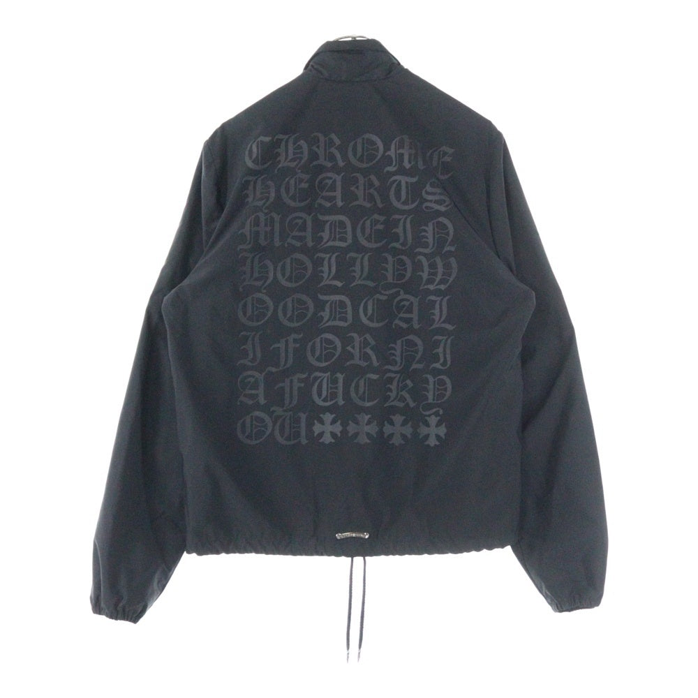 CHROME HEARTS(クロムハーツ) RIGGINS FBRC VJ N バック英字プリント ナイロンコーチジャケット ブルゾン ブラック
