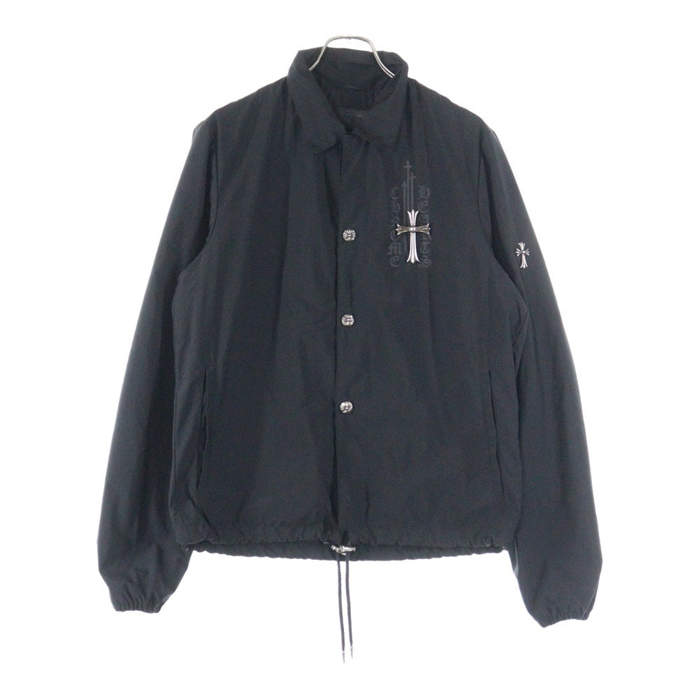 CHROME HEARTS(クロムハーツ) RIGGINS FBRC VJ N バック英字プリント ナイロンコーチジャケット ブルゾン ブラック