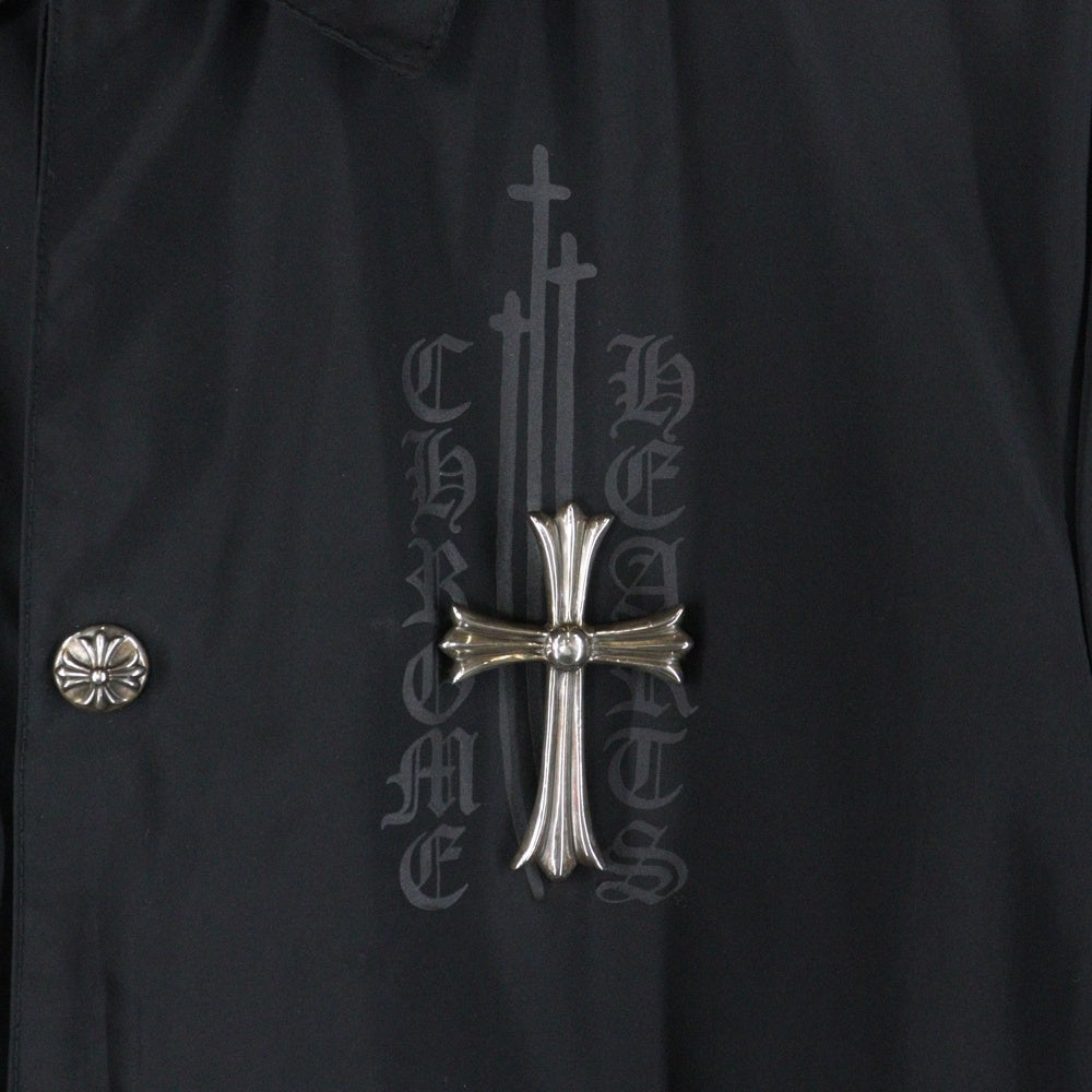 CHROME HEARTS(クロムハーツ) RIGGINS FBRC VJ N バック英字プリント ナイロンコーチジャケット ブルゾン ブラック