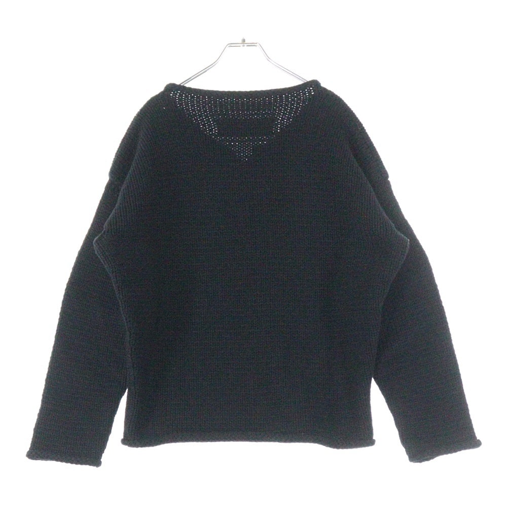 CHROME HEARTS(クロムハーツ) レザークロスパッチ ニット セーター ブラック