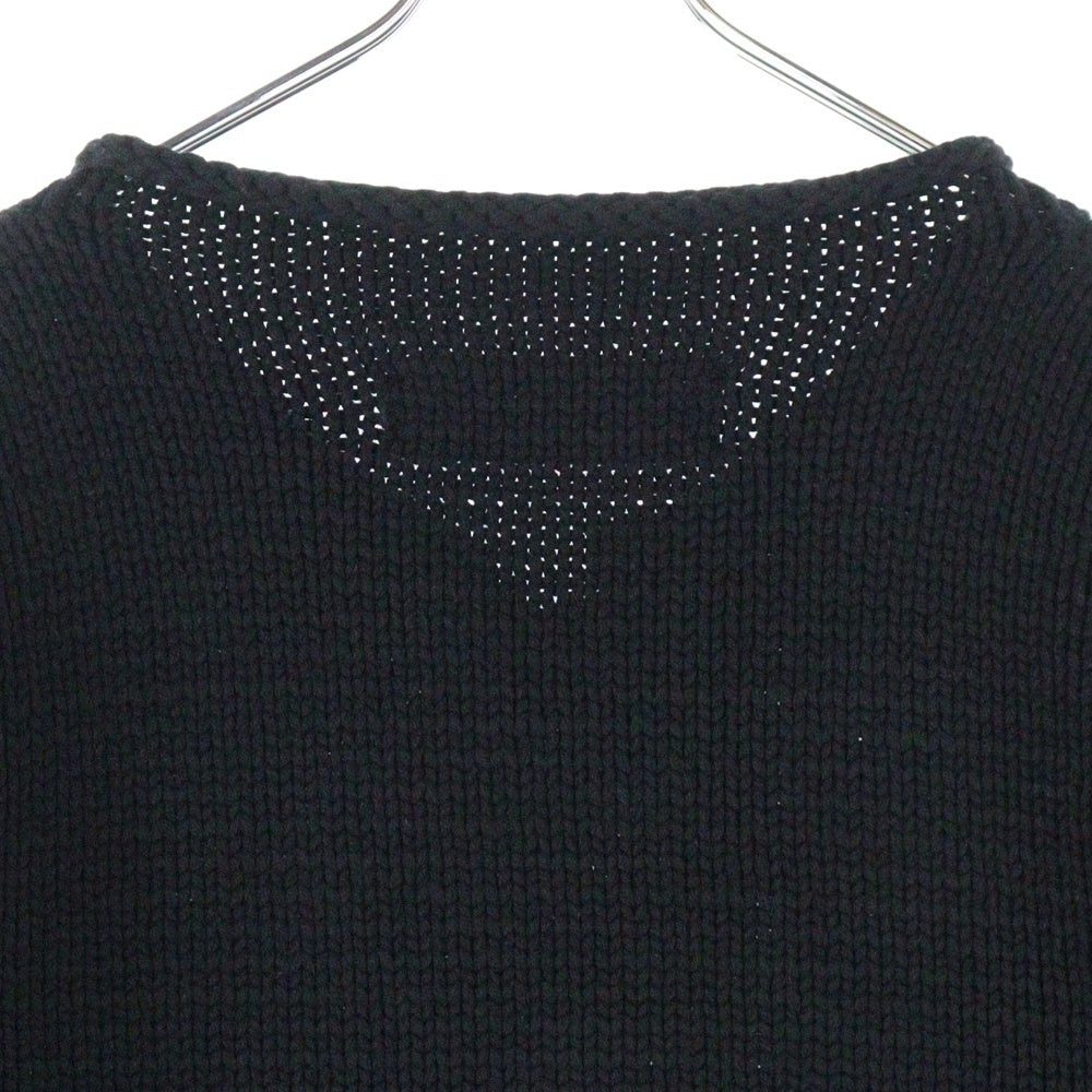 CHROME HEARTS(クロムハーツ) レザークロスパッチ ニット セーター ブラック