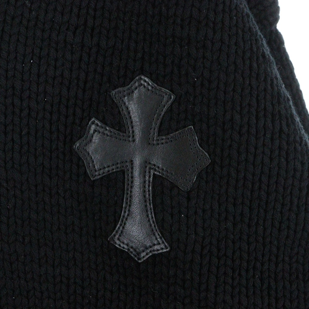 CHROME HEARTS(クロムハーツ) レザークロスパッチ ニット セーター ブラック