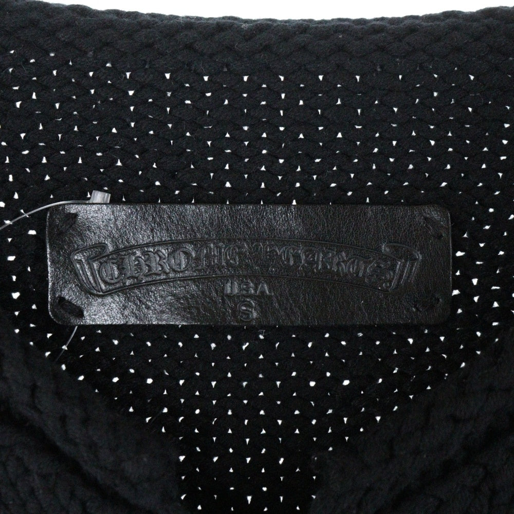 CHROME HEARTS(クロムハーツ) レザークロスパッチ ニット セーター ブラック