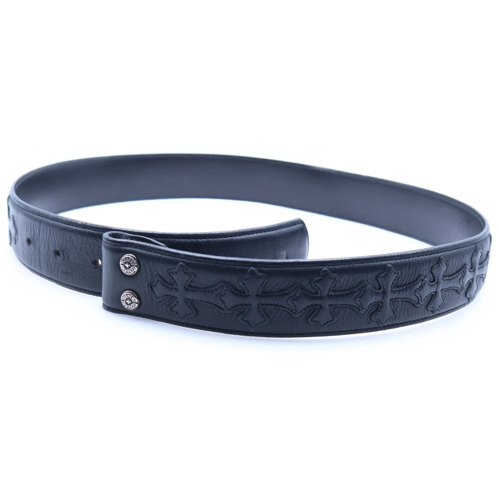 CHROME HEARTS(クロムハーツ) 1.5 STRAP CEMETERY 1.5inchセメタリークロスパッチ レザーベルト ブラック