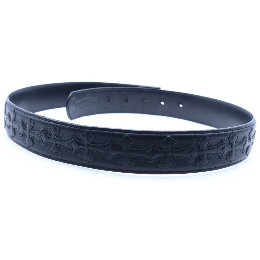 CHROME HEARTS(クロムハーツ) 1.5 STRAP CEMETERY 1.5inchセメタリークロスパッチ レザーベルト ブラック