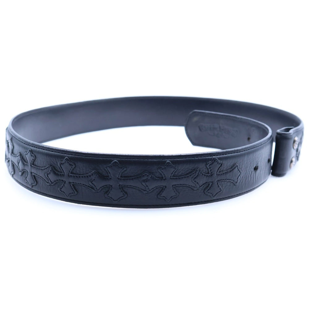 CHROME HEARTS(クロムハーツ) 1.5 STRAP CEMETERY 1.5inchセメタリークロスパッチ レザーベルト ブラック