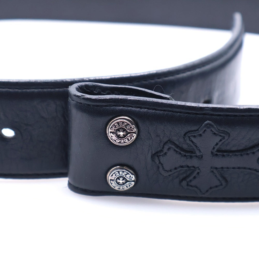 CHROME HEARTS(クロムハーツ) 1.5 STRAP CEMETERY 1.5inchセメタリークロスパッチ レザーベルト ブラック