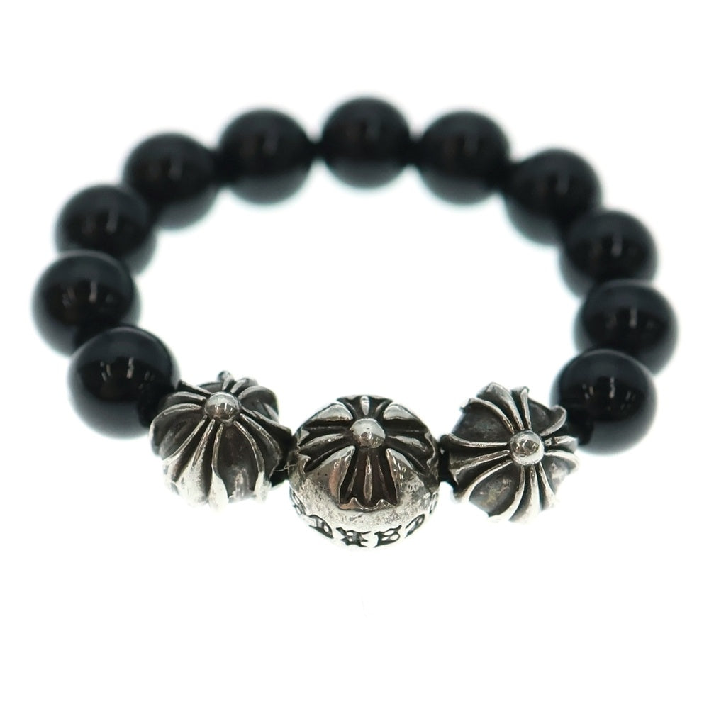 CHROME HEARTS(クロムハーツ) BEAD RING ビーズ オニキス リング ブラック/シルバー