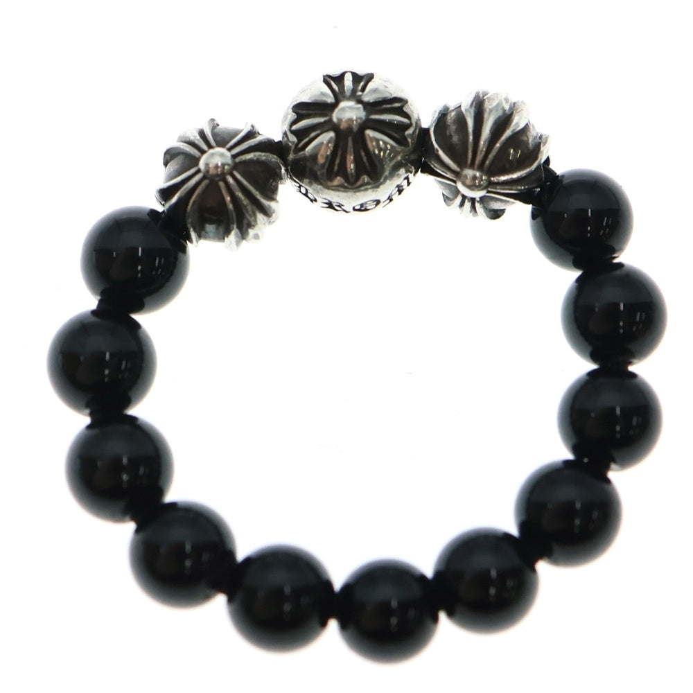 CHROME HEARTS(クロムハーツ) BEAD RING ビーズ オニキス リング ブラック/シルバー