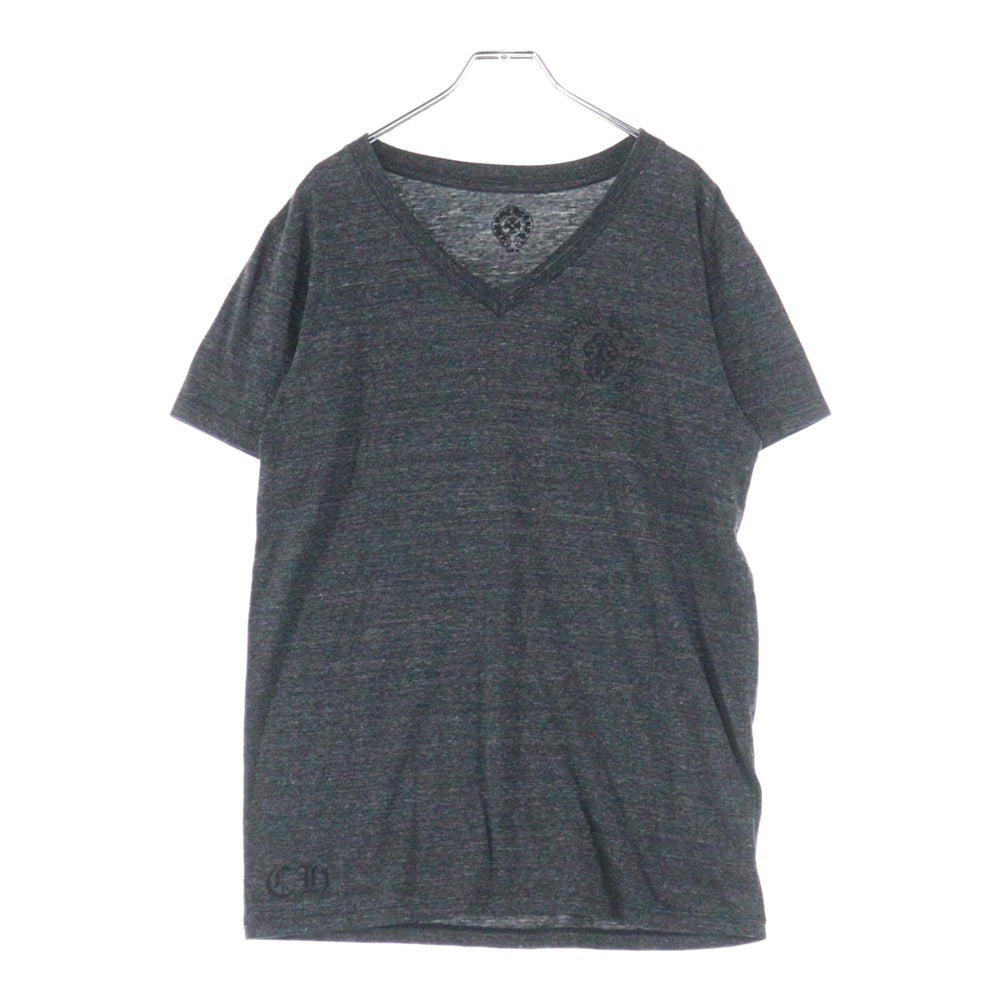 CHROME HEARTS(クロムハーツ) American Flag Tee Vネック アメリカンフラッグプリント 半袖Tシャツ カットソー グレー