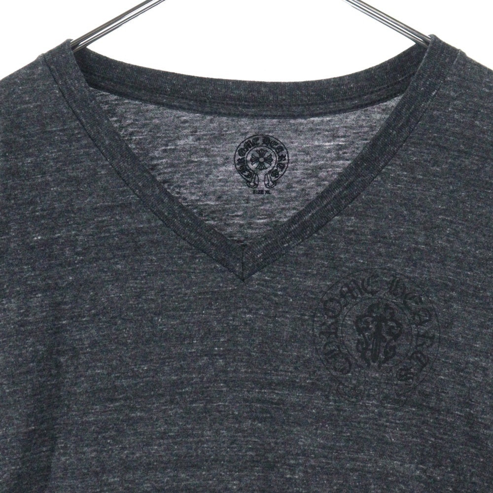 CHROME HEARTS(クロムハーツ) American Flag Tee Vネック アメリカンフラッグプリント 半袖Tシャツ カットソー グレー