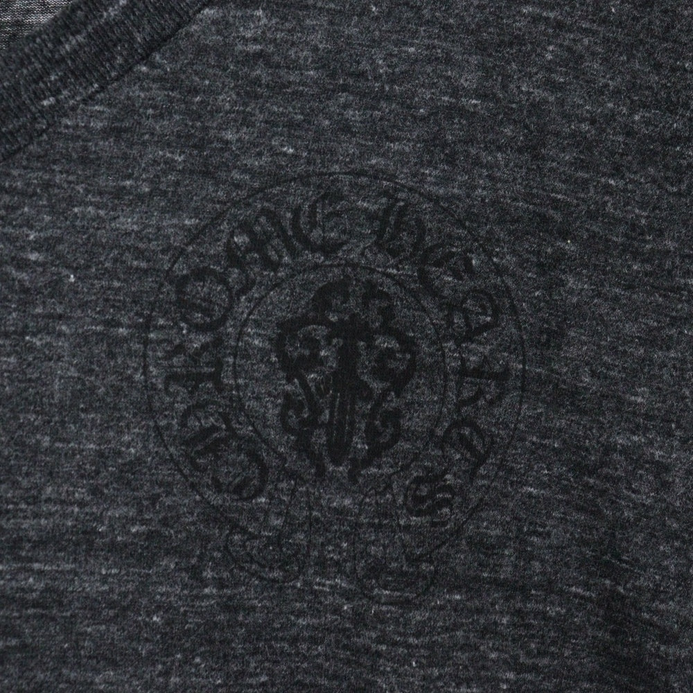 CHROME HEARTS(クロムハーツ) American Flag Tee Vネック アメリカンフラッグプリント 半袖Tシャツ カットソー グレー