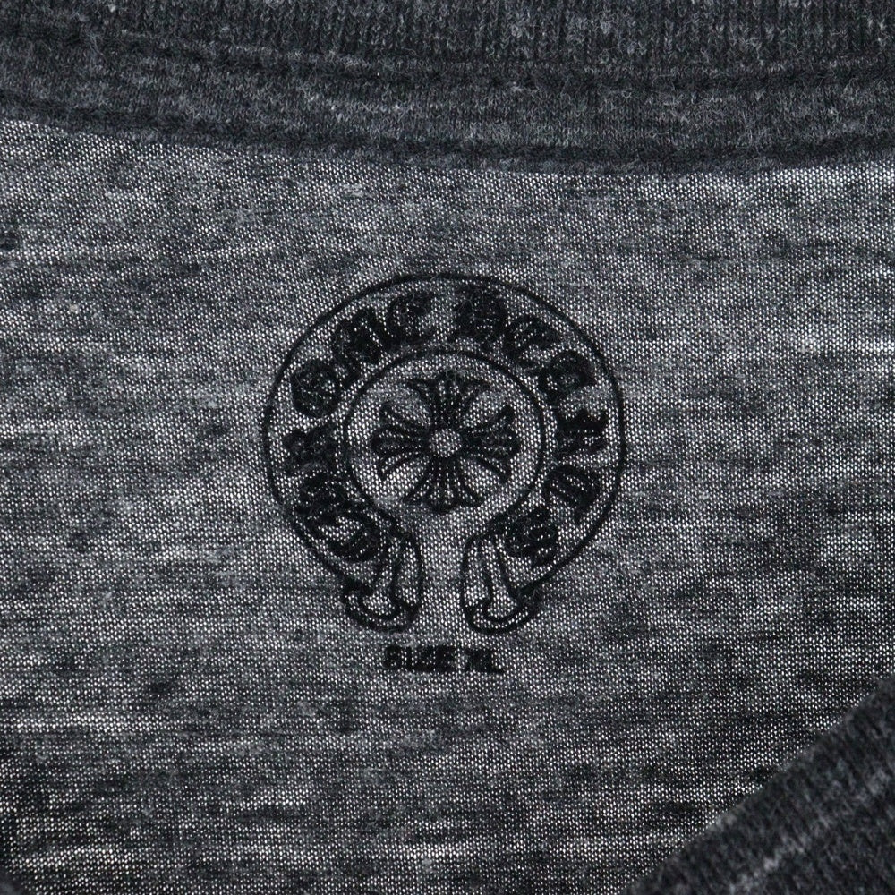 CHROME HEARTS(クロムハーツ) American Flag Tee Vネック アメリカンフラッグプリント 半袖Tシャツ カットソー グレー