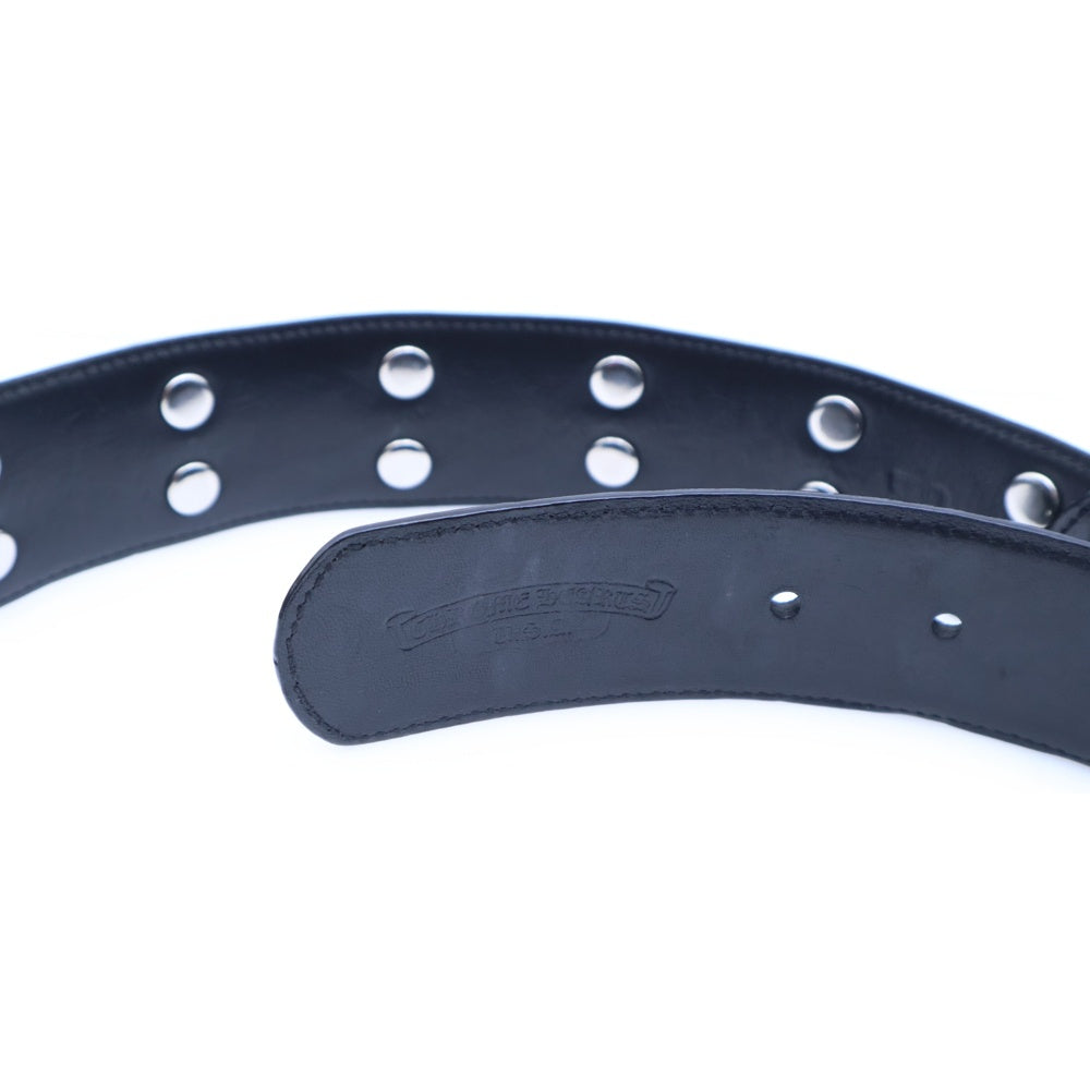 CHROME HEARTS(クロムハーツ) STRAP No5 DGGR #5ダガーローデット レザーベルト ブラック/シルバー