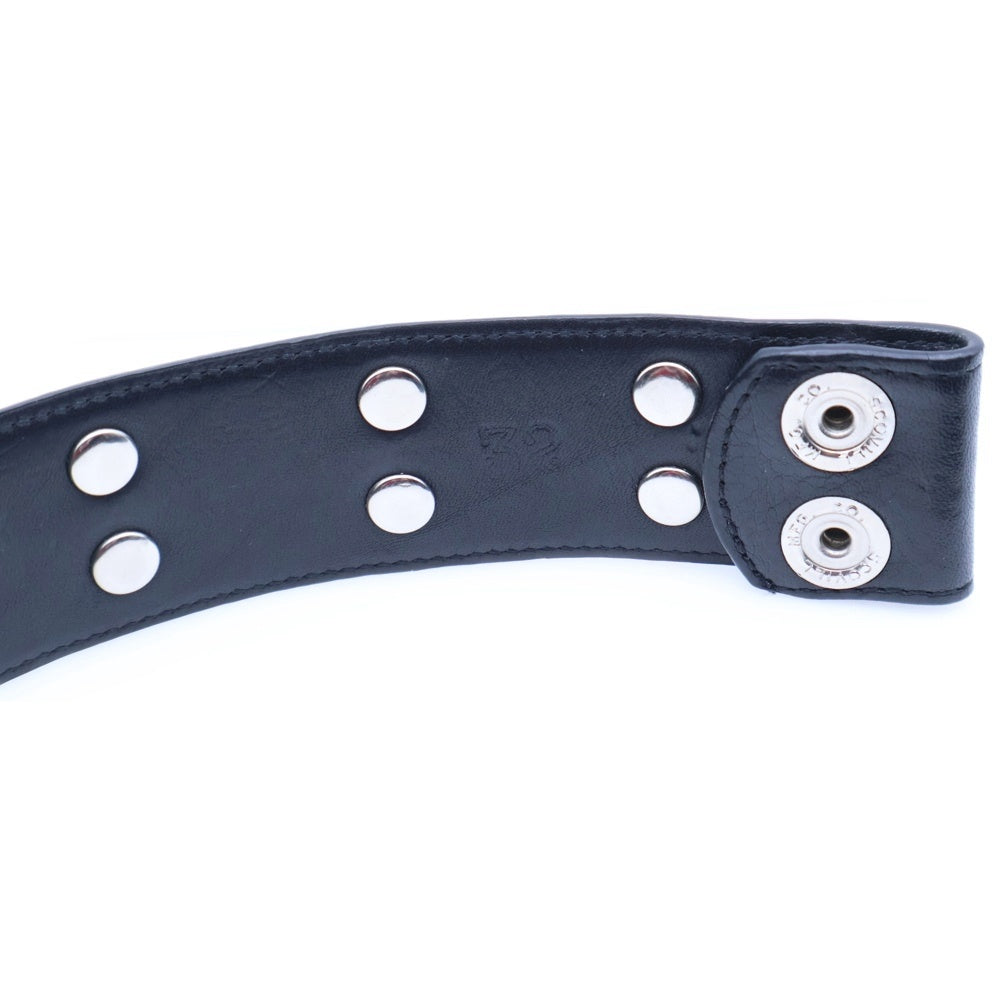CHROME HEARTS(クロムハーツ) STRAP No5 DGGR #5ダガーローデット レザーベルト ブラック/シルバー