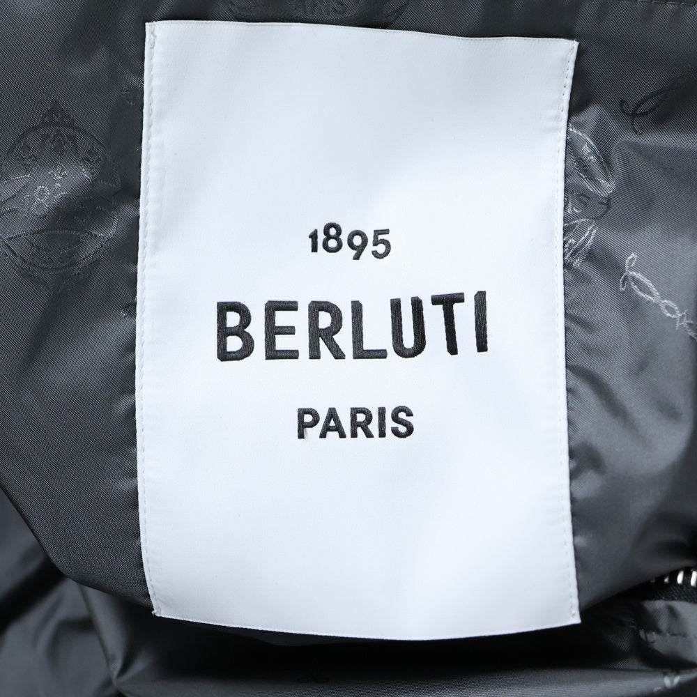 Berluti(ベルルッティ) Nylon Zip Jacket ロゴ総柄 ジップアップ ナイロンジャケット グレー R20OBU80PAEU