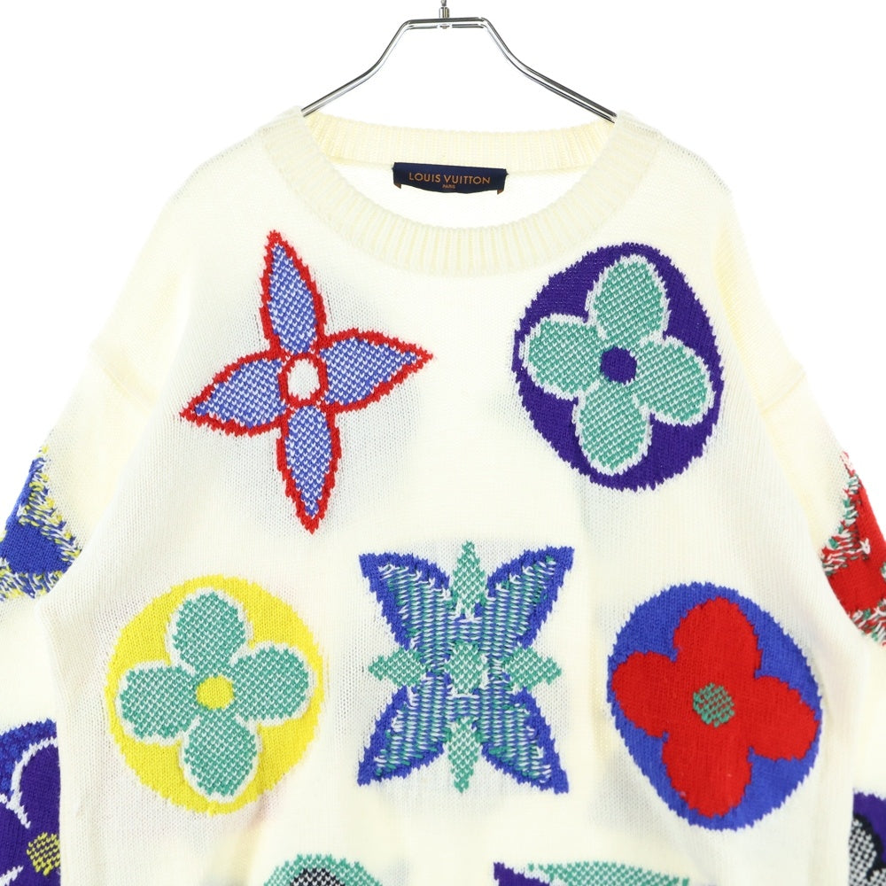 LOUIS VUITTON(ルイヴィトン) 20AW ビッグモノグラム オーバーサイズニットセーター ホワイト RM202M UTF HJN05W
