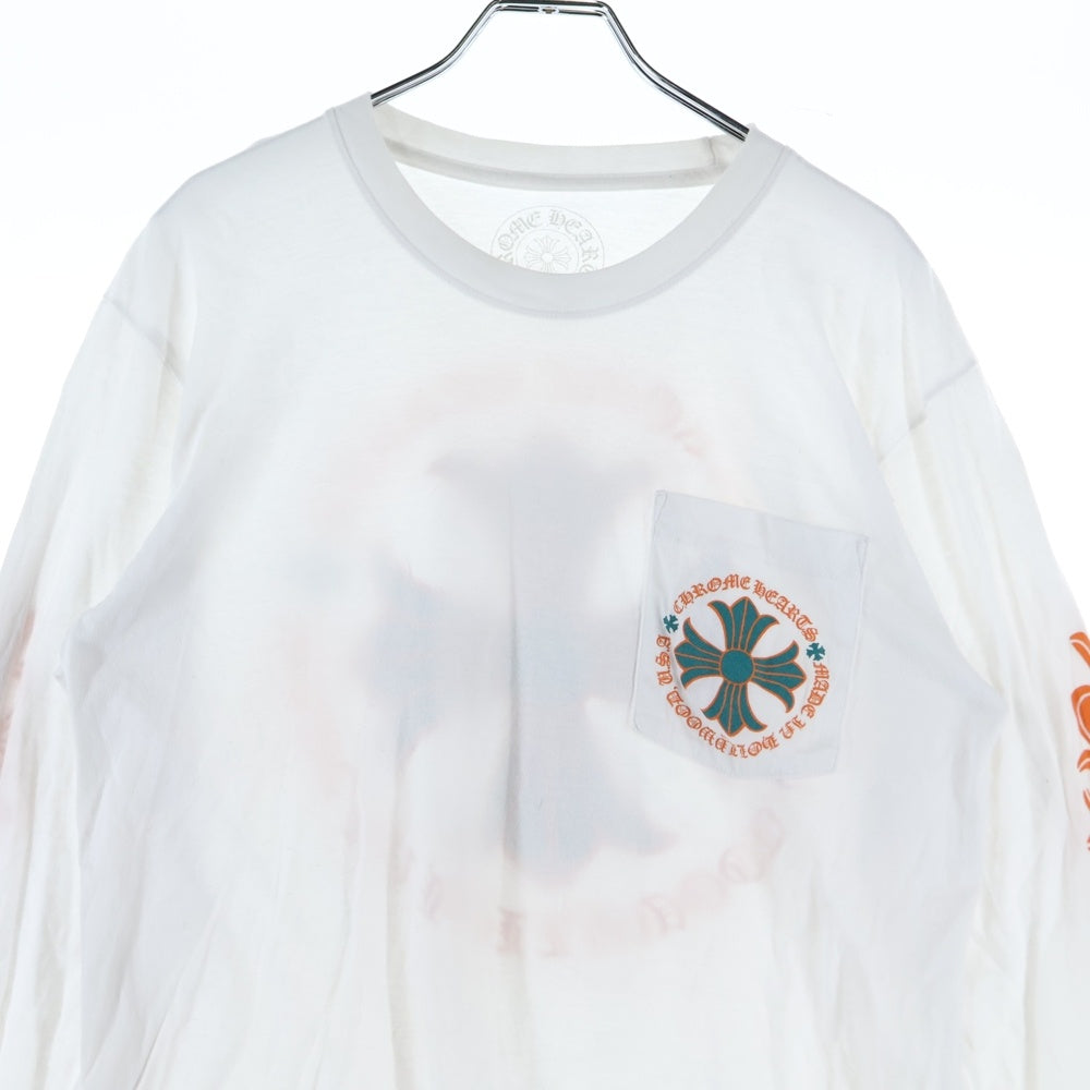 CHROME HEARTS(クロムハーツ) CH PLUS CHプラスプリント クルーネック 長袖Tシャツ ホワイト