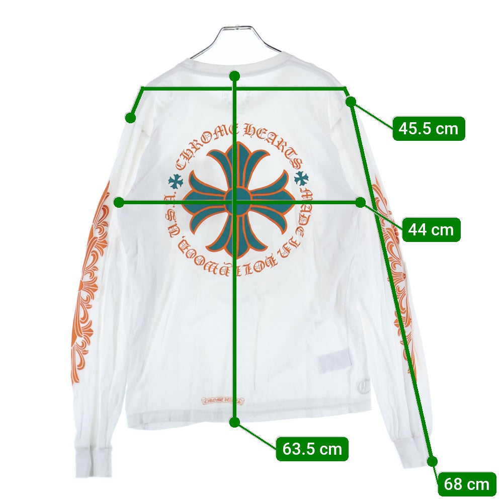 CHROME HEARTS(クロムハーツ) CH PLUS CHプラスプリント クルーネック 長袖Tシャツ ホワイト