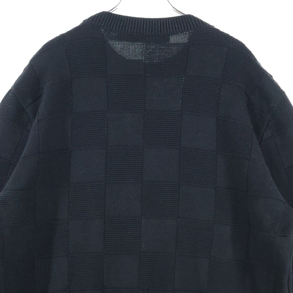 LOUIS VUITTON(ルイヴィトン) 22AW ダミエスティッチ クルーネック長袖ニット ブラック RM222Q TBY HNN41W