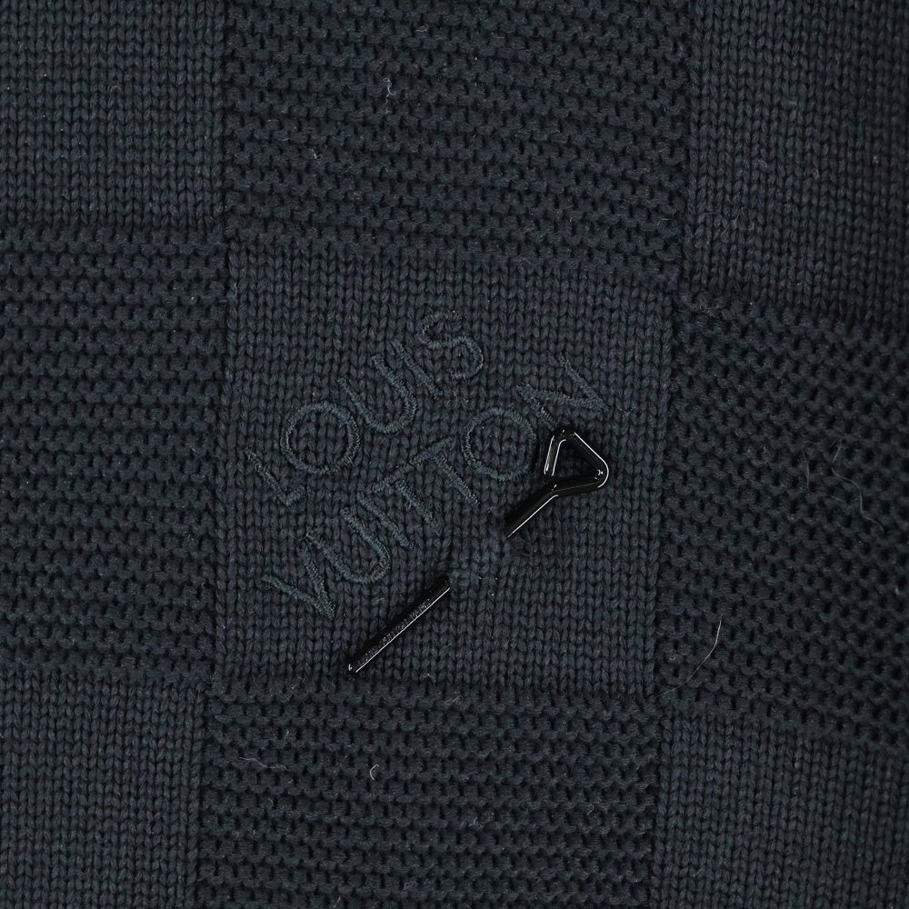 LOUIS VUITTON(ルイヴィトン) 22AW ダミエスティッチ クルーネック長袖ニット ブラック RM222Q TBY HNN41W