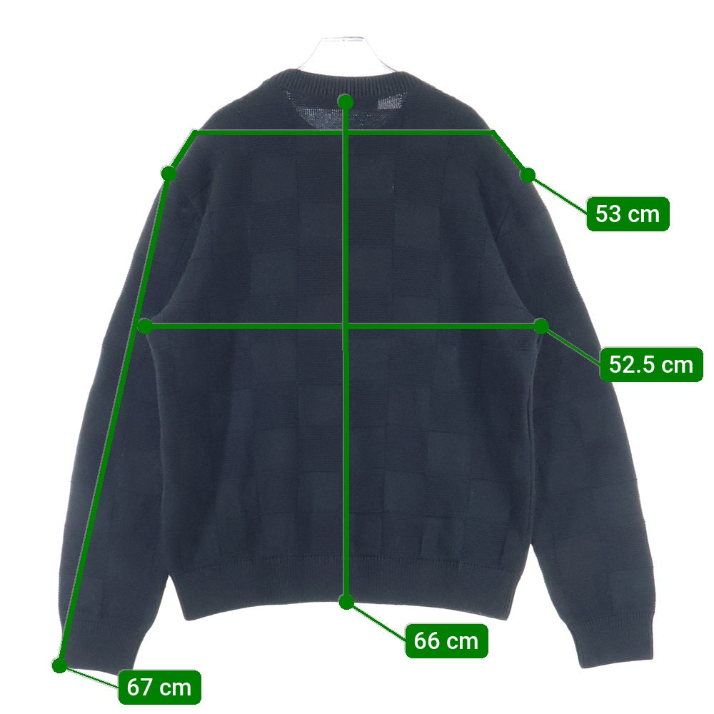 LOUIS VUITTON(ルイヴィトン) 22AW ダミエスティッチ クルーネック長袖ニット ブラック RM222Q TBY HNN41W
