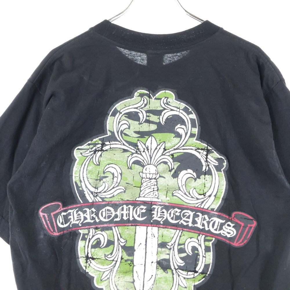 CHROME HEARTS(クロムハーツ) OLD Back Camo Dagger Tee オールドモデル ダガーロゴプリント 半袖Tシャツ カットソー ブラック