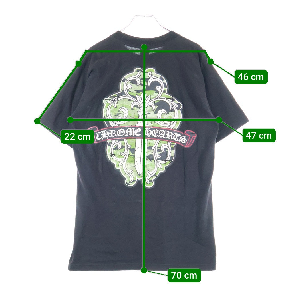 CHROME HEARTS(クロムハーツ) OLD Back Camo Dagger Tee オールドモデル ダガーロゴプリント 半袖Tシャツ カットソー ブラック