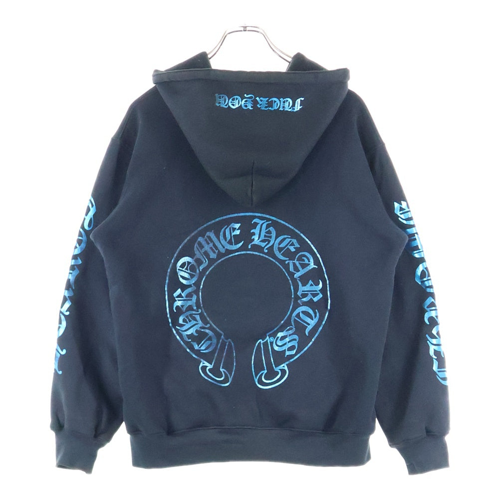 CHROME HEARTS(クロムハーツ) OLD Horseshoe Hoodie ホースシュー メタリックプリント ダガージップ パーカー ブラック