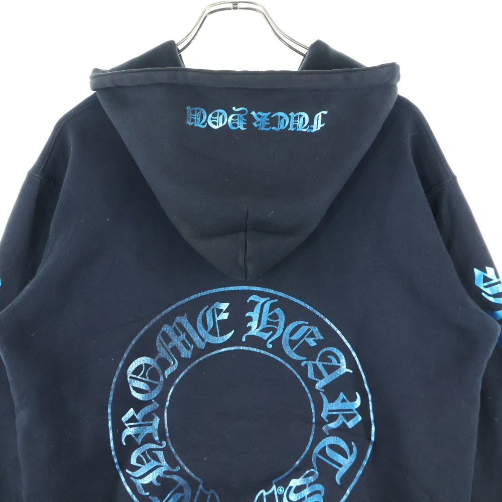 CHROME HEARTS(クロムハーツ) OLD Horseshoe Hoodie ホースシュー メタリックプリント ダガージップ パーカー ブラック
