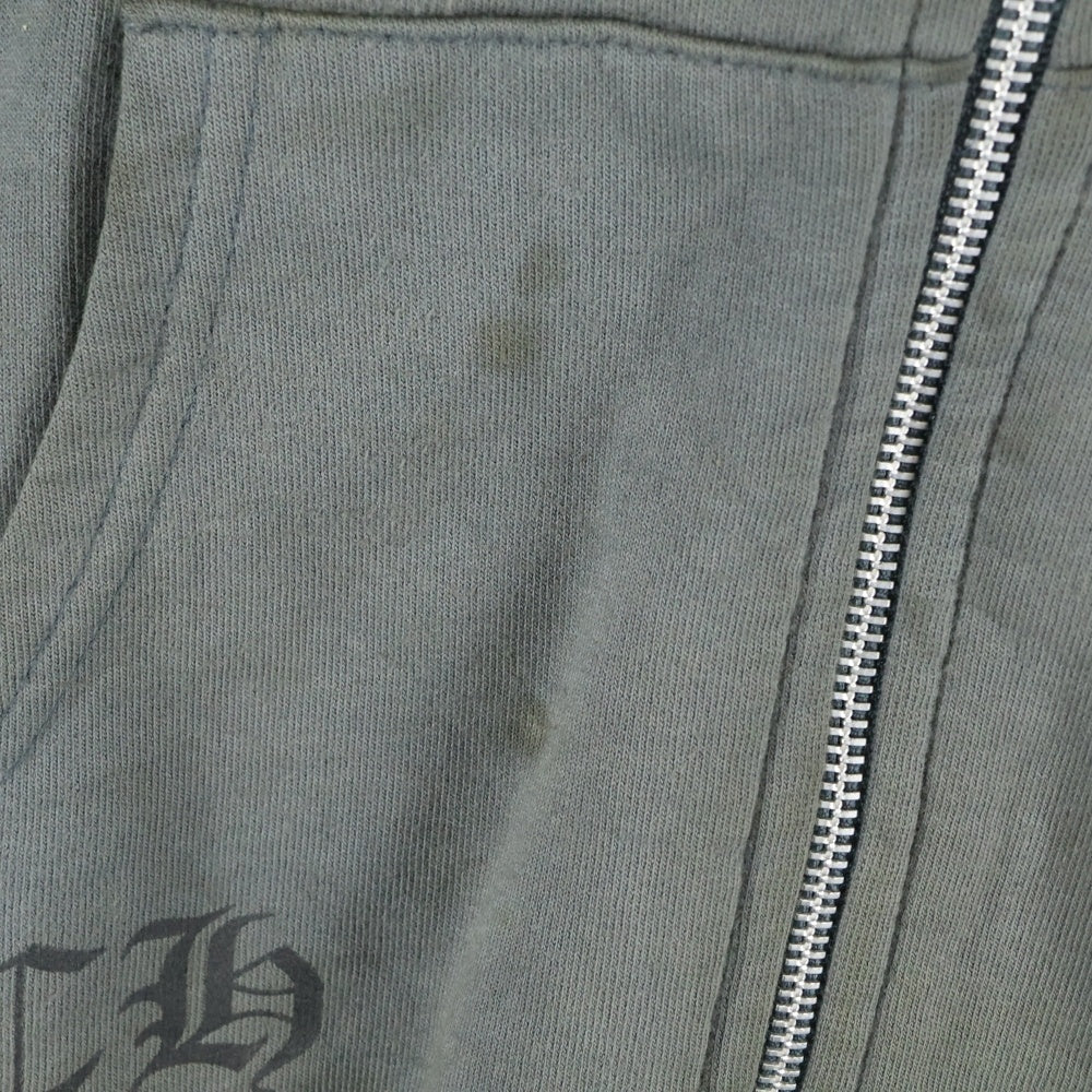 CHROME HEARTS(クロムハーツ) OLD CH PLUS 袖CHプラスプリント ジップアップ パーカー グレー