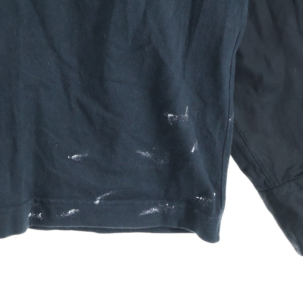 BALENCIAGA(バレンシアガ) 22AW メタルロゴ シャツレイヤード クルーネック半袖Tシャツ カットソー ブラック 698631 TMV88