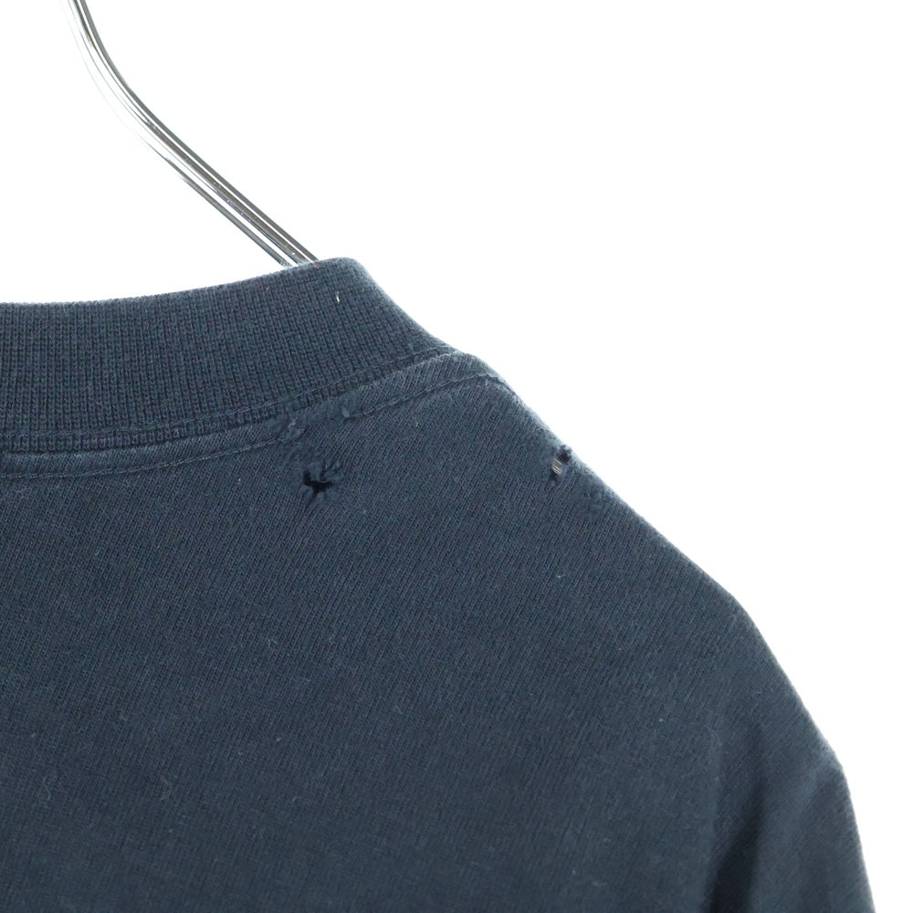 BALENCIAGA(バレンシアガ) 22AW メタルロゴ シャツレイヤード クルーネック半袖Tシャツ カットソー ブラック 698631 TMV88