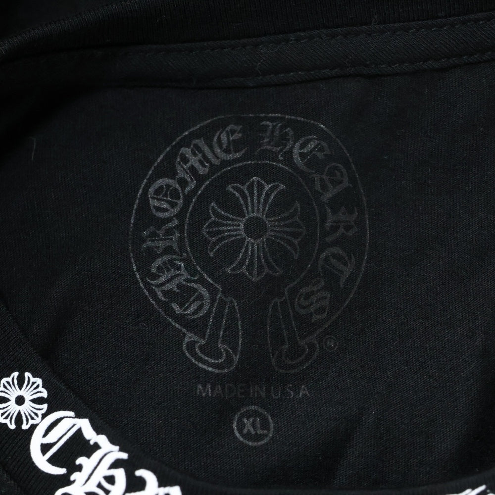 CHROME HEARTS(クロムハーツ) Neck Logo ネックロゴ アームプリント ロングスリーブ L/S 長袖 ポケットTシャツ カットソー ブラック