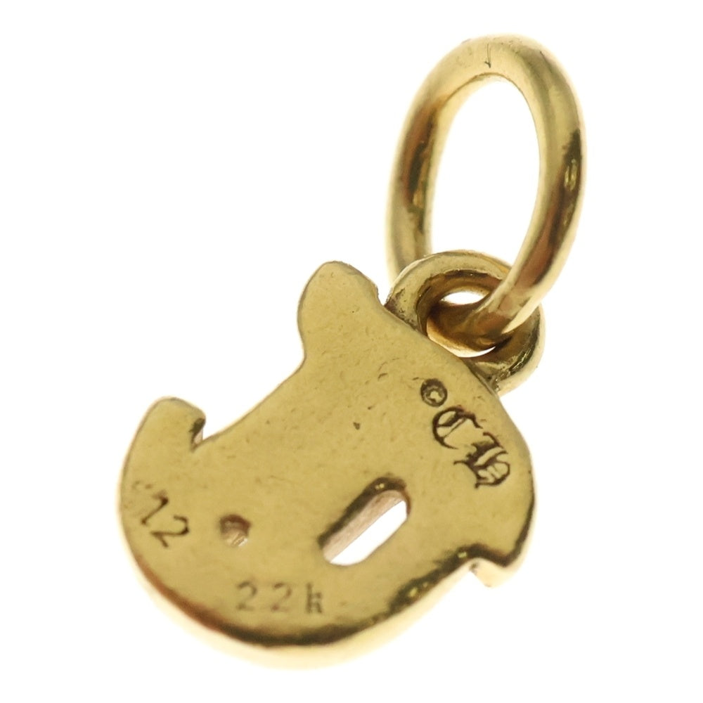 CHROME HEARTS(クロムハーツ) 22K STACK ALPHABET アルファベットスタックチャーム Tイニシャルゴールドネックレストップ