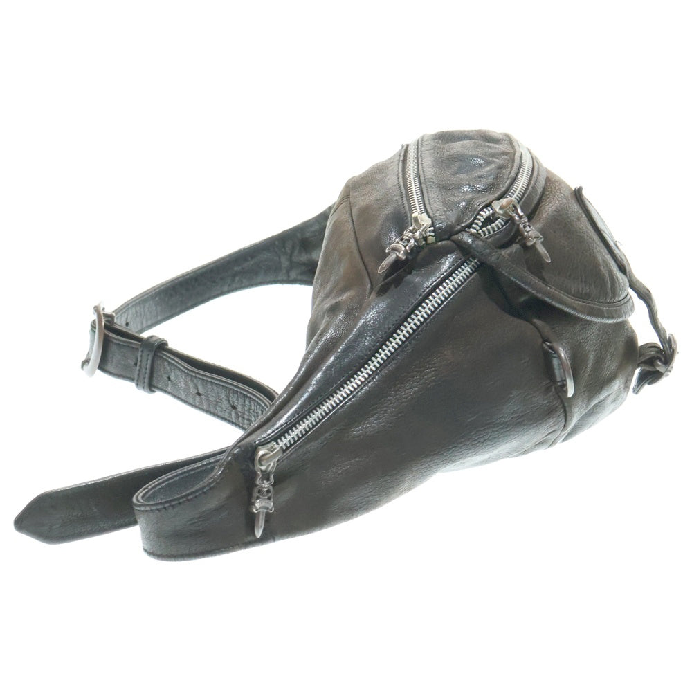 CHROME HEARTS(クロムハーツ) #1 SNAT PACK スナットパック ダガージップ ガンスリンガーベルト レザーウエストバッグ ダークブラウン