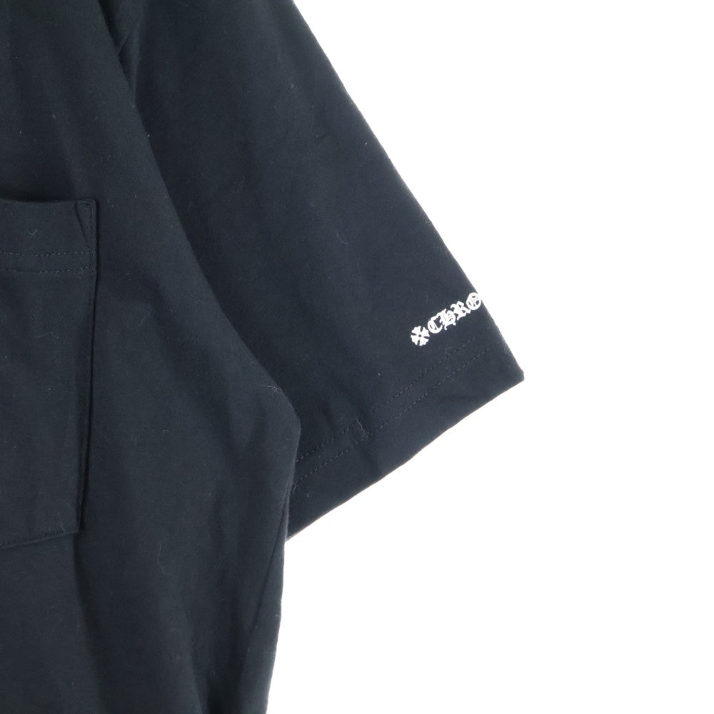 CHROME HEARTS(クロムハーツ) NECK LOGO S/S TEE ネック ロゴプリントTシャツ 半袖カットソー ブラック/ホワイト