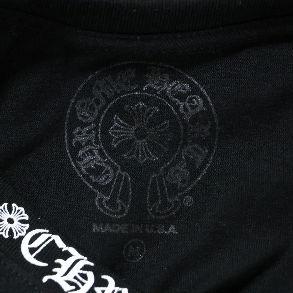 CHROME HEARTS(クロムハーツ) NECK LOGO S/S TEE ネック ロゴプリントTシャツ 半袖カットソー ブラック/ホワイト
