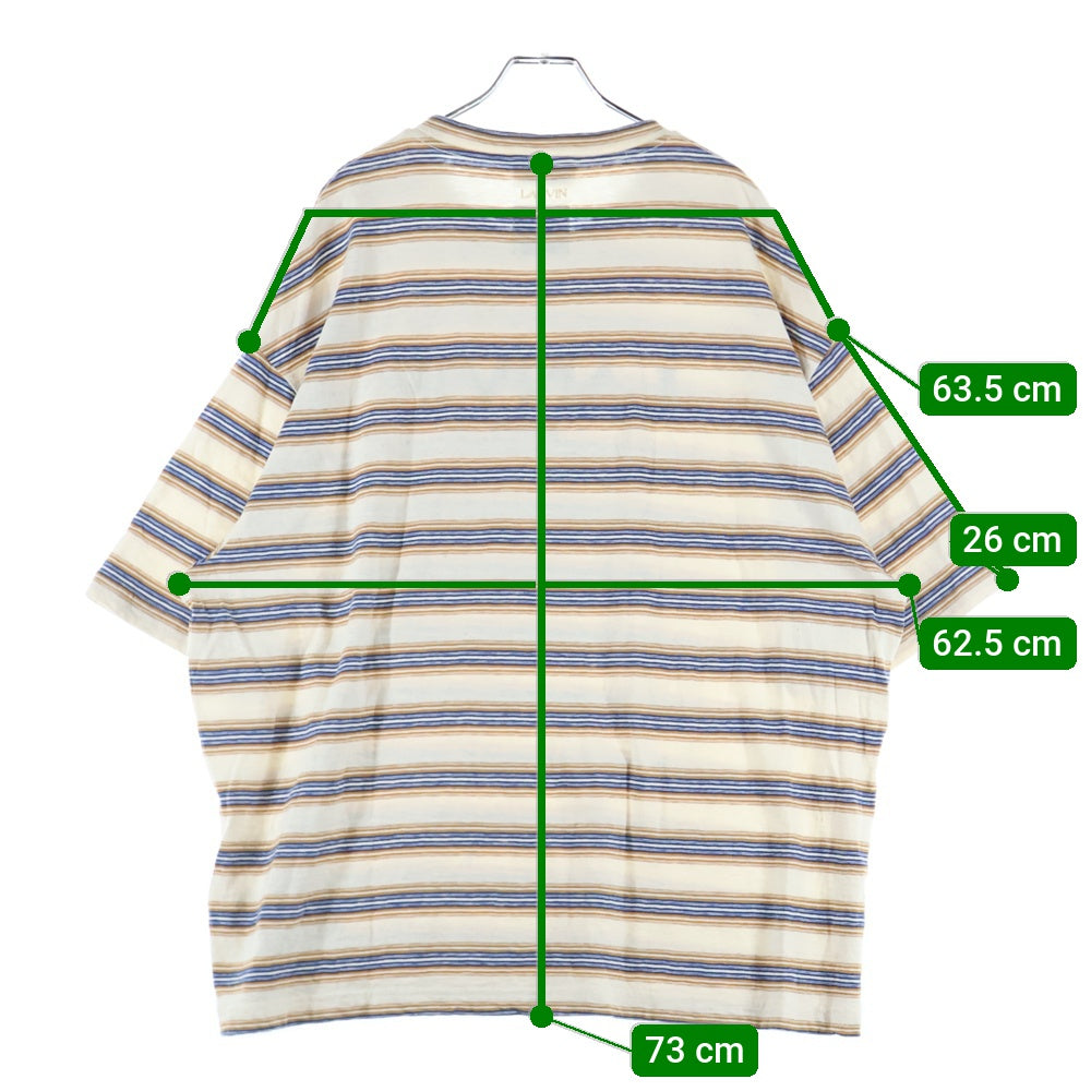 GALLERY DEPT.(ギャラリーデプト) ×LANVIN ランバン ペイント加工 ボーダー半袖Tシャツ クルーネックカットソー ベージュ RM-TSG009-J043-P22