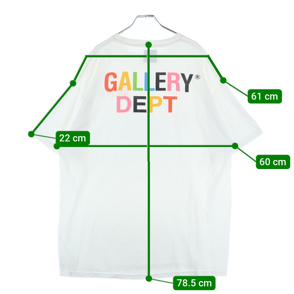 GALLERY DEPT.(ギャラリーデプト) 21SS ロゴプリント半袖Tシャツ クルーネックカットソー ホワイト/マルチカラー 21-071-597-0024-1-0