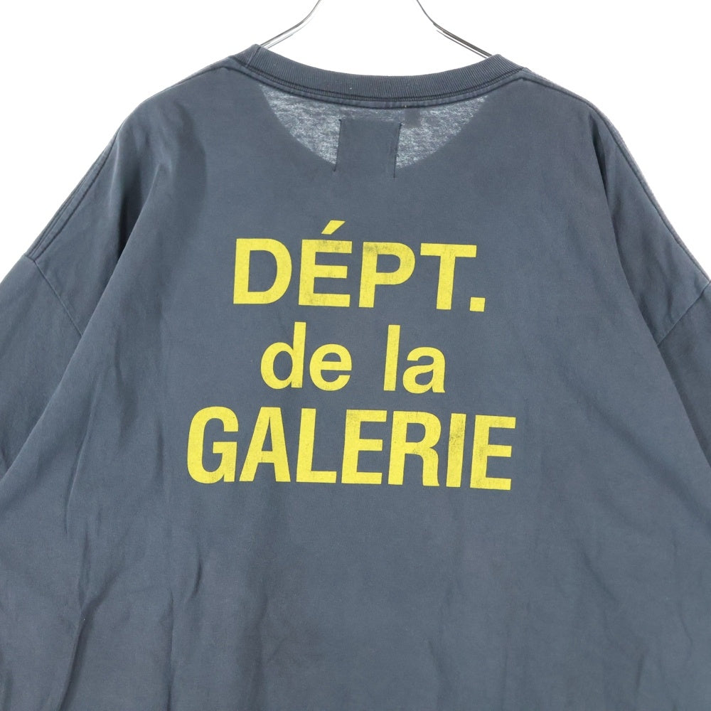 GALLERY DEPT.(ギャラリーデプト) 21SS ヴィンテージ加工 ロゴプリント半袖Tシャツ クルーネックカットソー ブラック/イエロー 21-071-597-0109-1-0