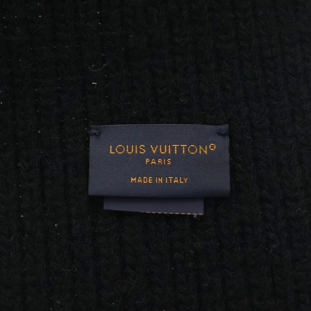 LOUIS VUITTON(ルイヴィトン) LV ヘッドライン ウール マフラー ブラック M77928