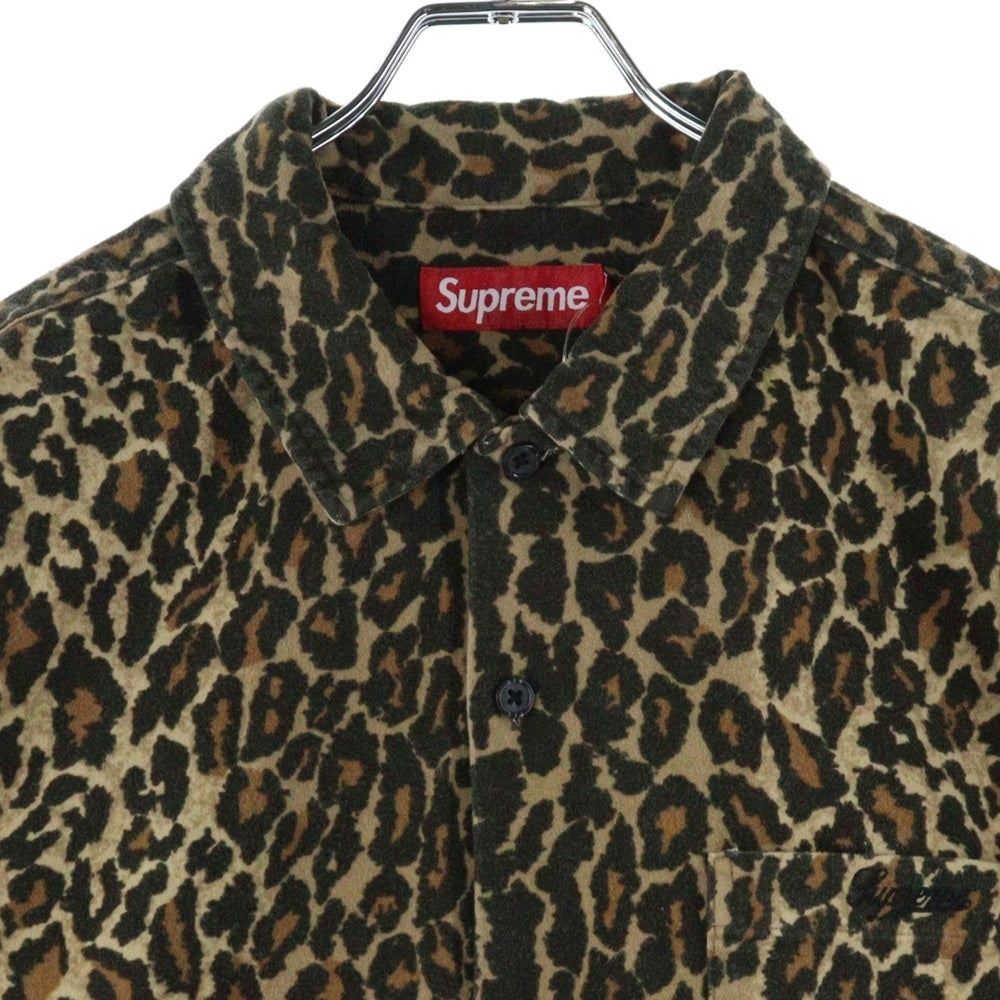 SUPREME(シュプリーム) 25AW Flannel Pajama Shirt Leopard フランネル パジャマ シャツ レオパード 長袖シャツ イエロー