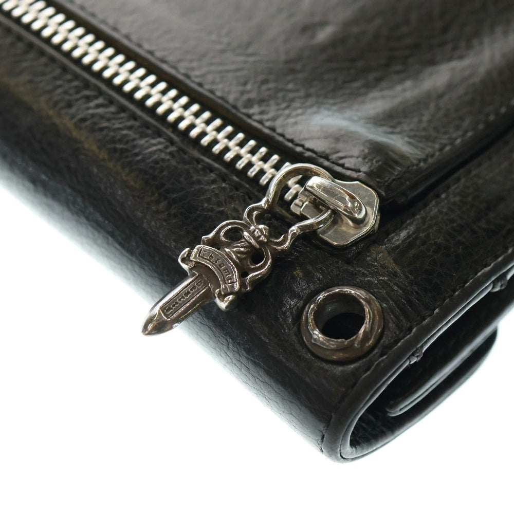 CHROME HEARTS(クロムハーツ) WAVE ウェーブ レザーウォレット 財布 ブラック BCA375