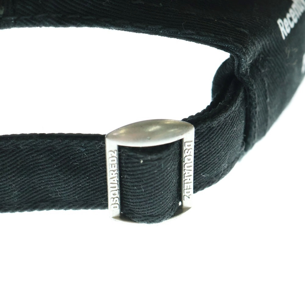 DSQUARED2(ディースクエアード) ICON SLOGAN CAP ロゴ刺繍 ベースボールキャップ 帽子 ブラック